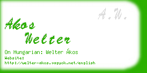 akos welter business card